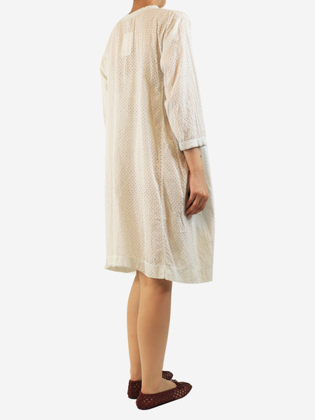 Ice blue broderie anglaise midi dress - size M alternate image