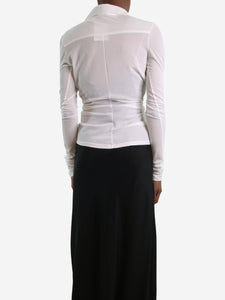 Jacquemus White plunge-neck gathered top - size FR 36