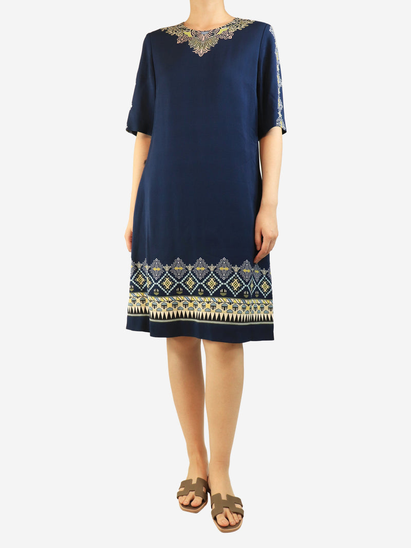 Blue printed midi dress - size UK 12 Dresses Etro 
