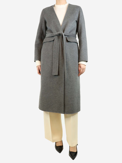 Grey cashmere belted coat - size UK 8 Coats & Jackets JUDYHUA 