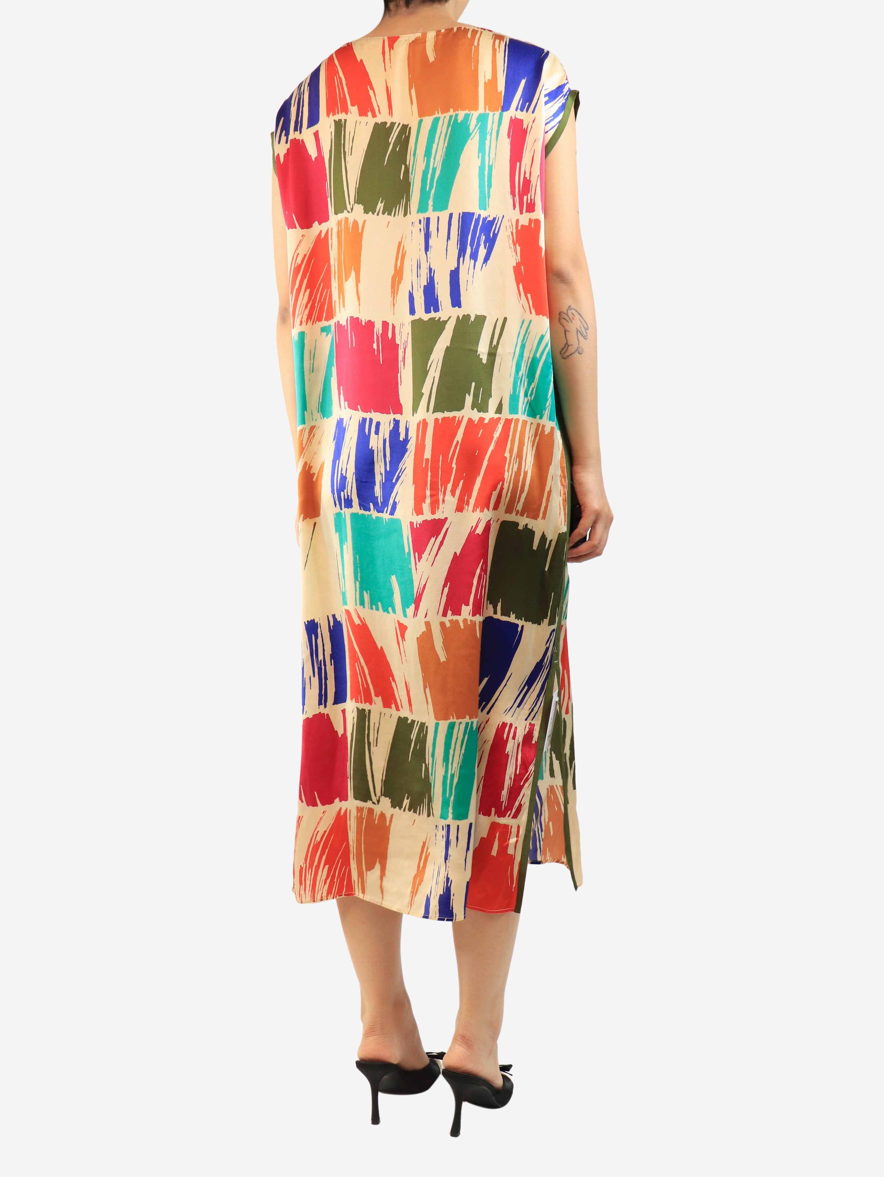 Multi printed silk dress - size One Size