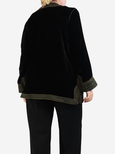 Marina Anouilh Black velvour Marakesh jacket - size XL