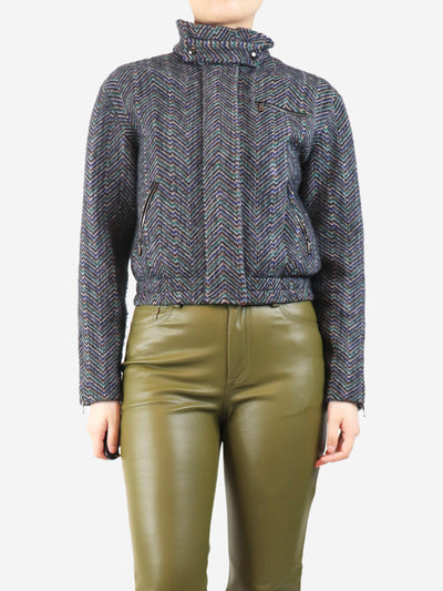 Multi Chevron knit bomber jacket - size UK 10 Coats & Jackets Missoni 