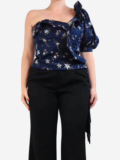Blue sequin embellished top - size UK 14 Tops self-portrait 