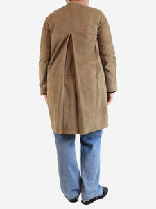 S Max Mara Taupe suede coat - size