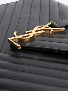 Black leather chevron large envelope bag Cross-body Bags Saint Laurent 