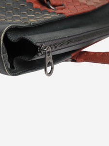 Bottega Veneta Black and red Intrecciato leather 2way tote bag