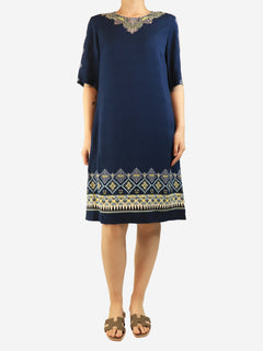 Blue printed midi dress - size UK 12 Dresses Etro 