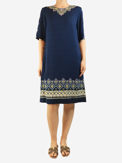 Blue printed midi dress - size UK 12 Dresses Etro 