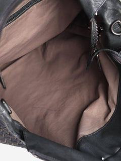 Red and black Intrecciato leather 2way tote bag