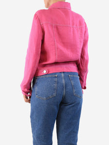 Brora Pink linen woven jacket - size UK 12