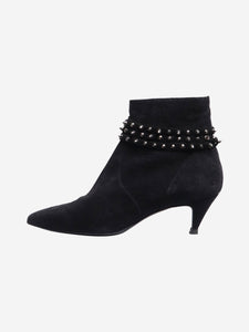 Saint Laurent Black suede studded ankle boots - size EU 37