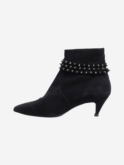 Black suede studded ankle boots - size EU 37 Boots Saint Laurent 