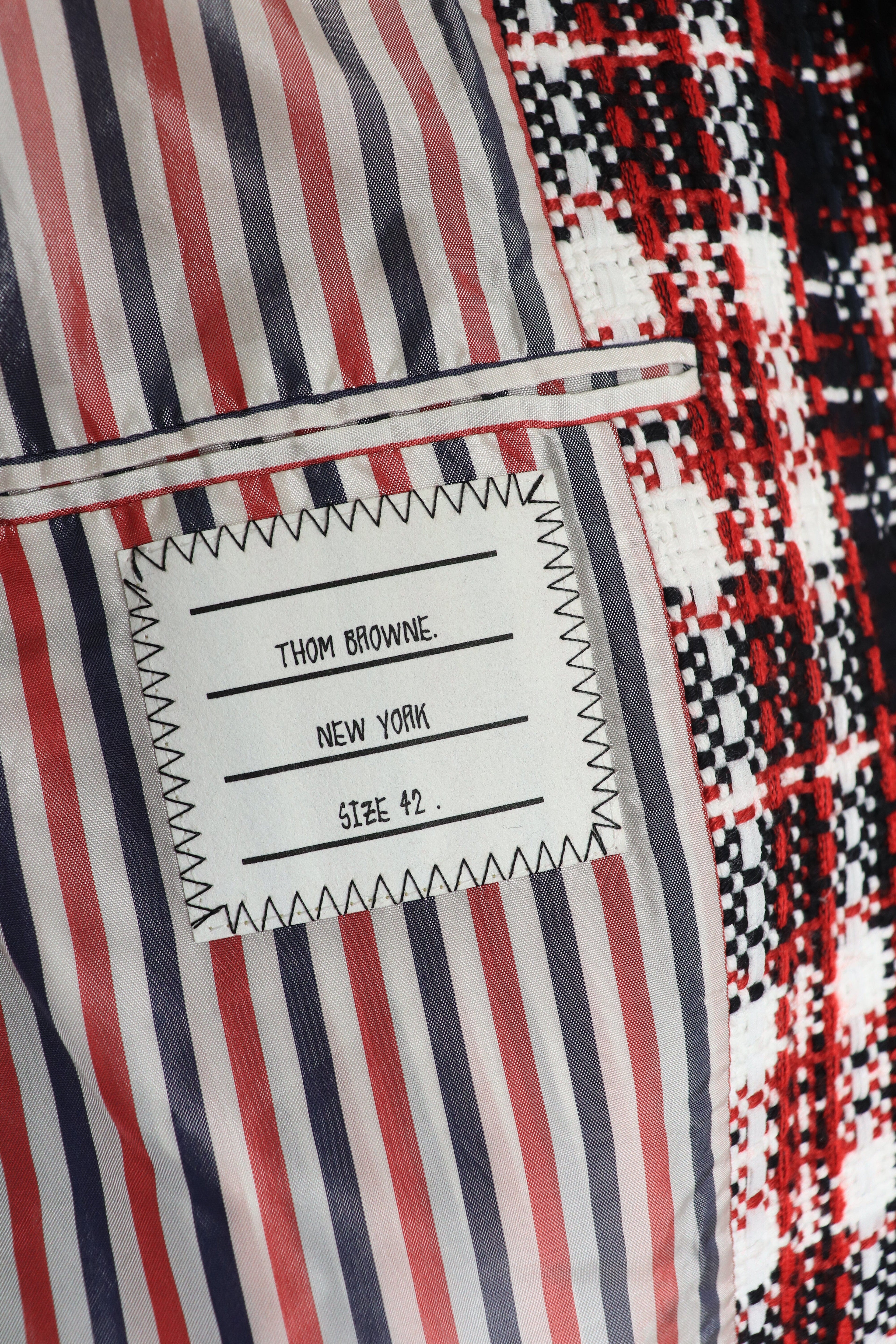 Red tartan check coat - size UK 10 Coats & Jackets Thom Browne 