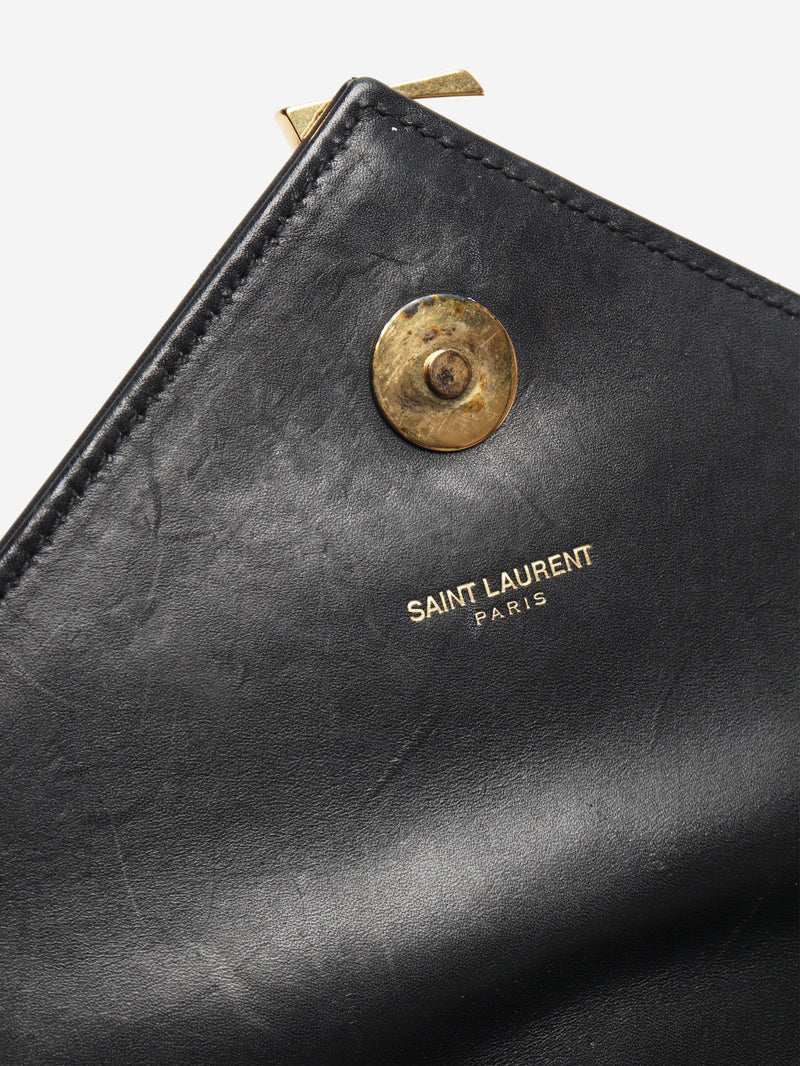 Black leather chevron large envelope bag Cross-body Bags Saint Laurent 