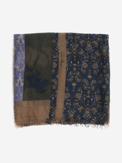 Brown and blue floral printed scarf Scarves Loro Piana 