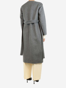 JUDYHUA Grey cashmere belted coat - size UK 8