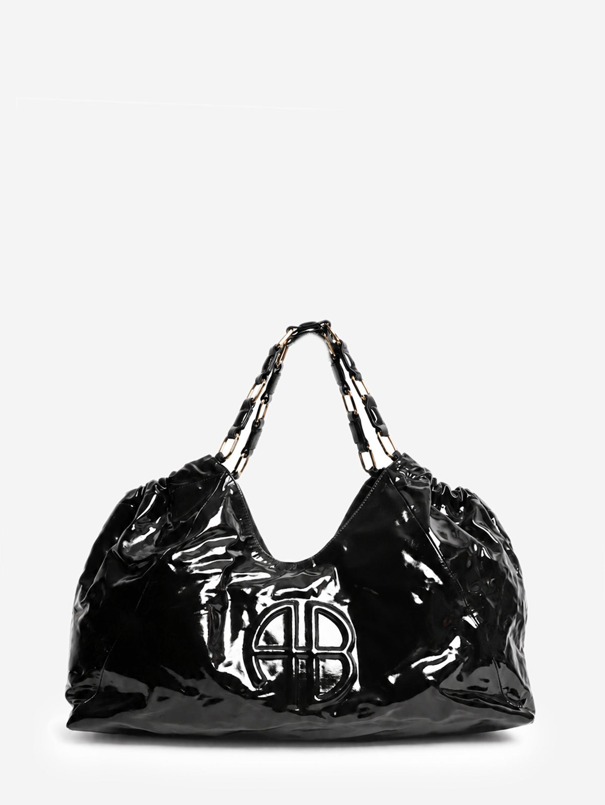 Black high-shine leather Kate tote bag Tote Bags Anine Bing 