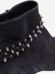 Saint Laurent Black suede studded ankle boots - size EU 37