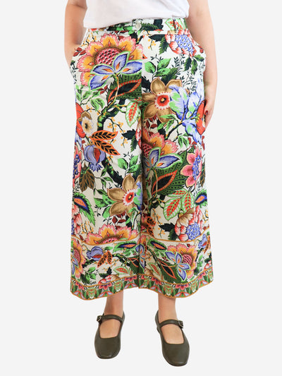 Multi floral printed trousers - size UK 14 Trousers Etro 