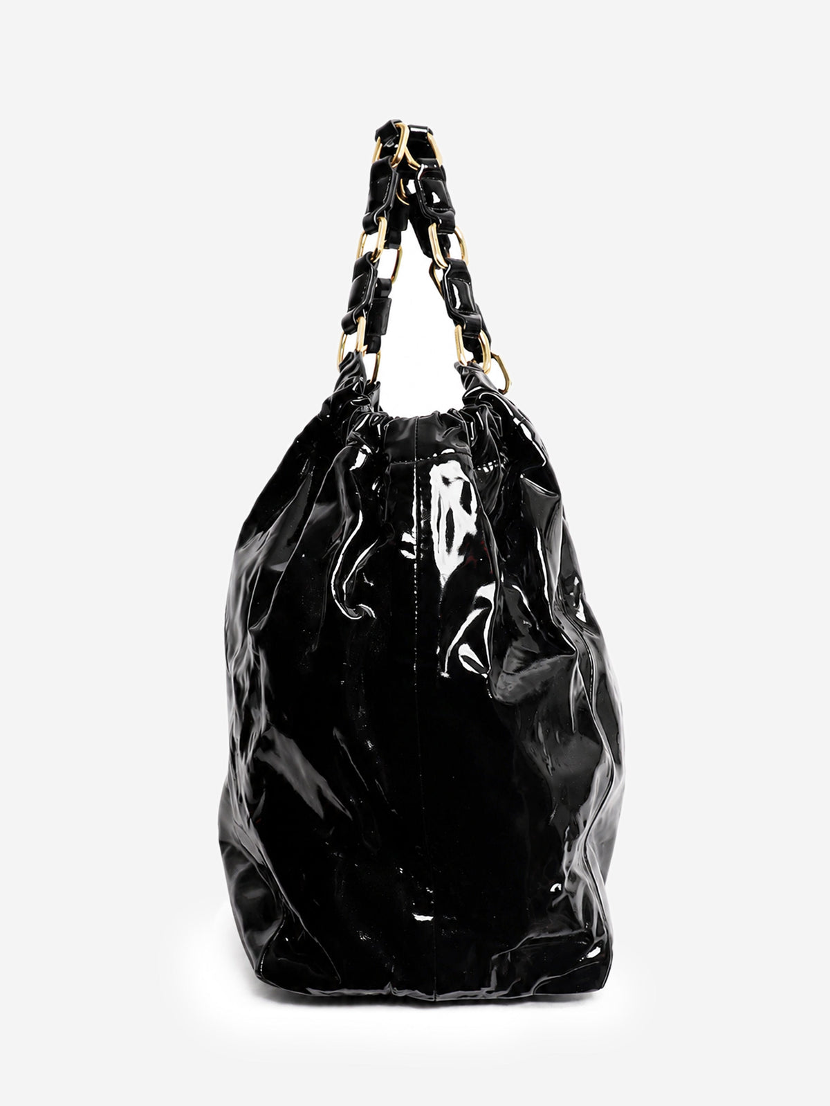 Black high-shine leather Kate tote bag Tote Bags Anine Bing 