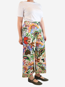 Etro Multi floral printed trousers - size UK 14
