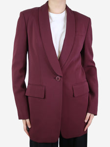 Tibi Burgundy belted single-button blazer - size XS
