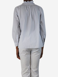 Aime Blue grid-check cotton shirt - size UK 6