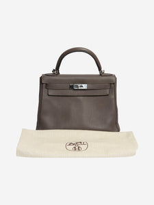 Hermes Etain Kelly 28 bag in Togo leather