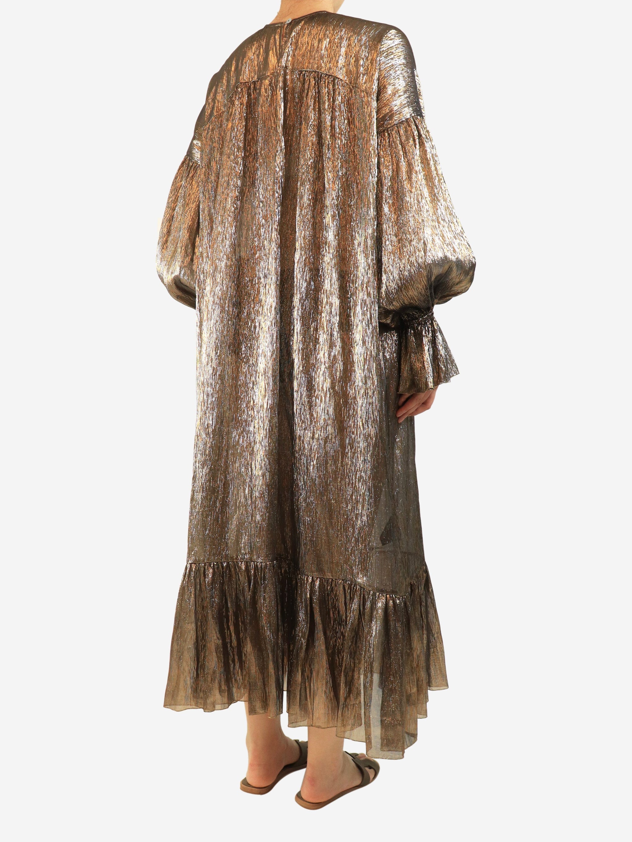 Gold sheer lurex maxi dress - One size