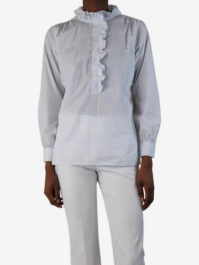 Blue grid-check cotton shirt - size UK 6 Tops Aime 
