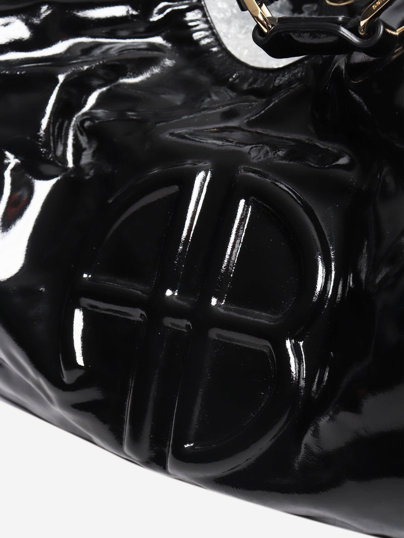 Black high-shine leather Kate tote bag Tote Bags Anine Bing 