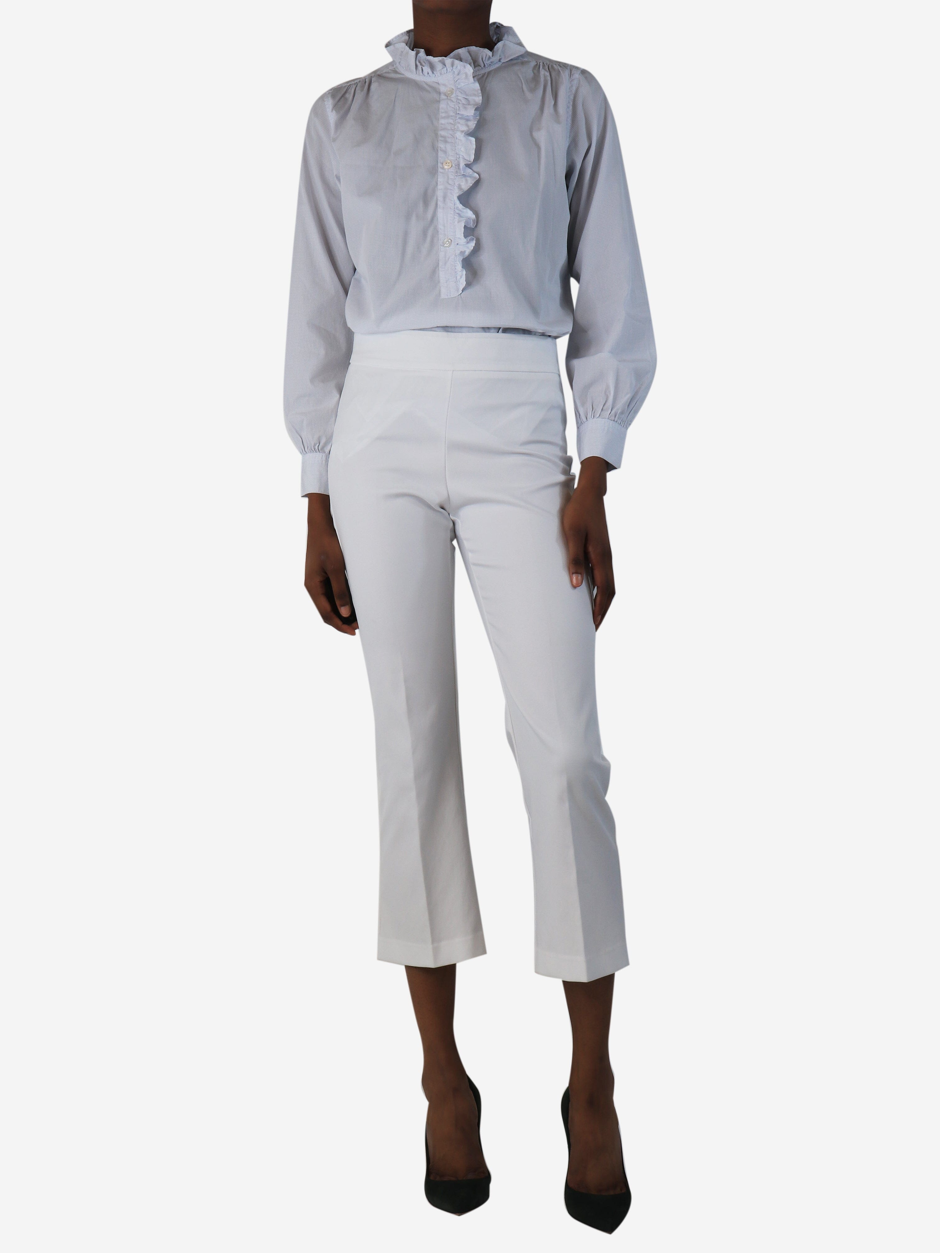 White cropped trousers - size UK 6 Trousers Divine Cashmere 