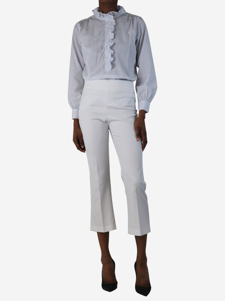 White cropped trousers - size UK 6 alternate image
