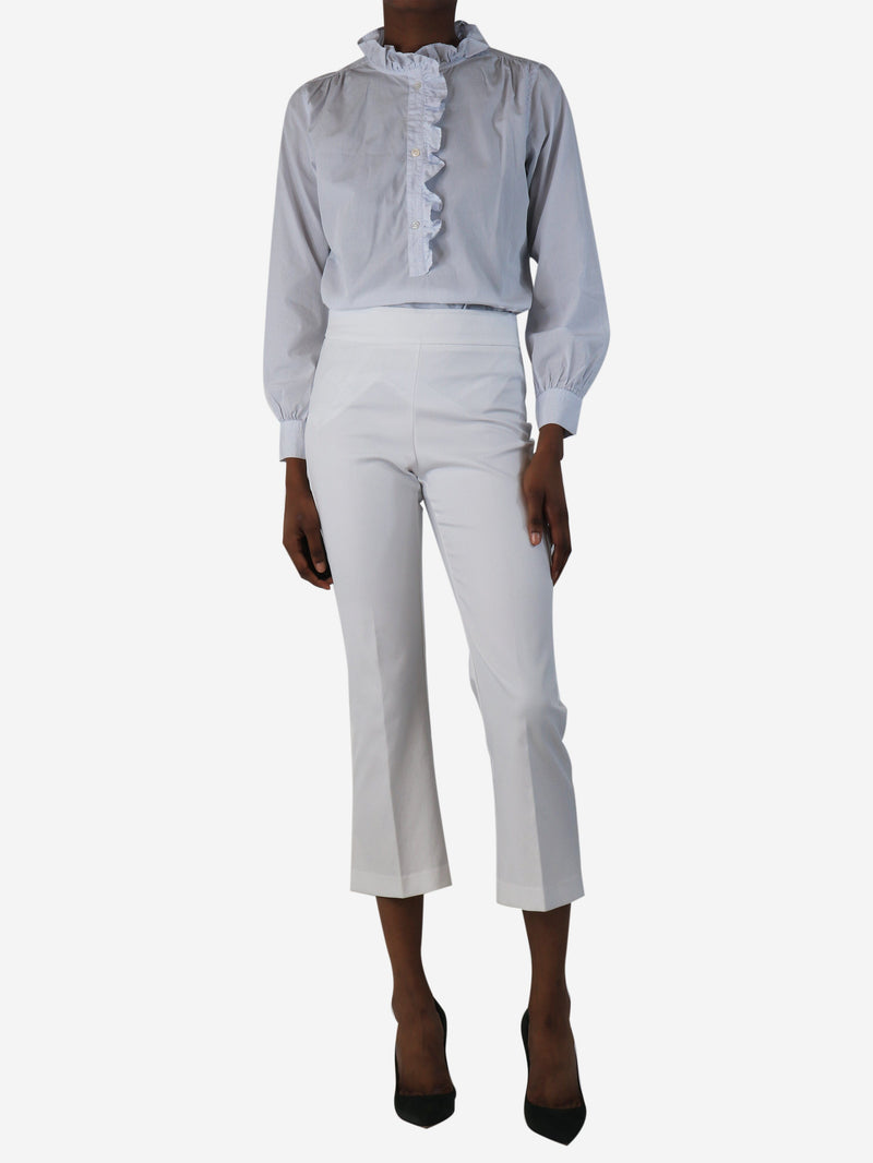White cropped trousers - size UK 6 Trousers Divine Cashmere 