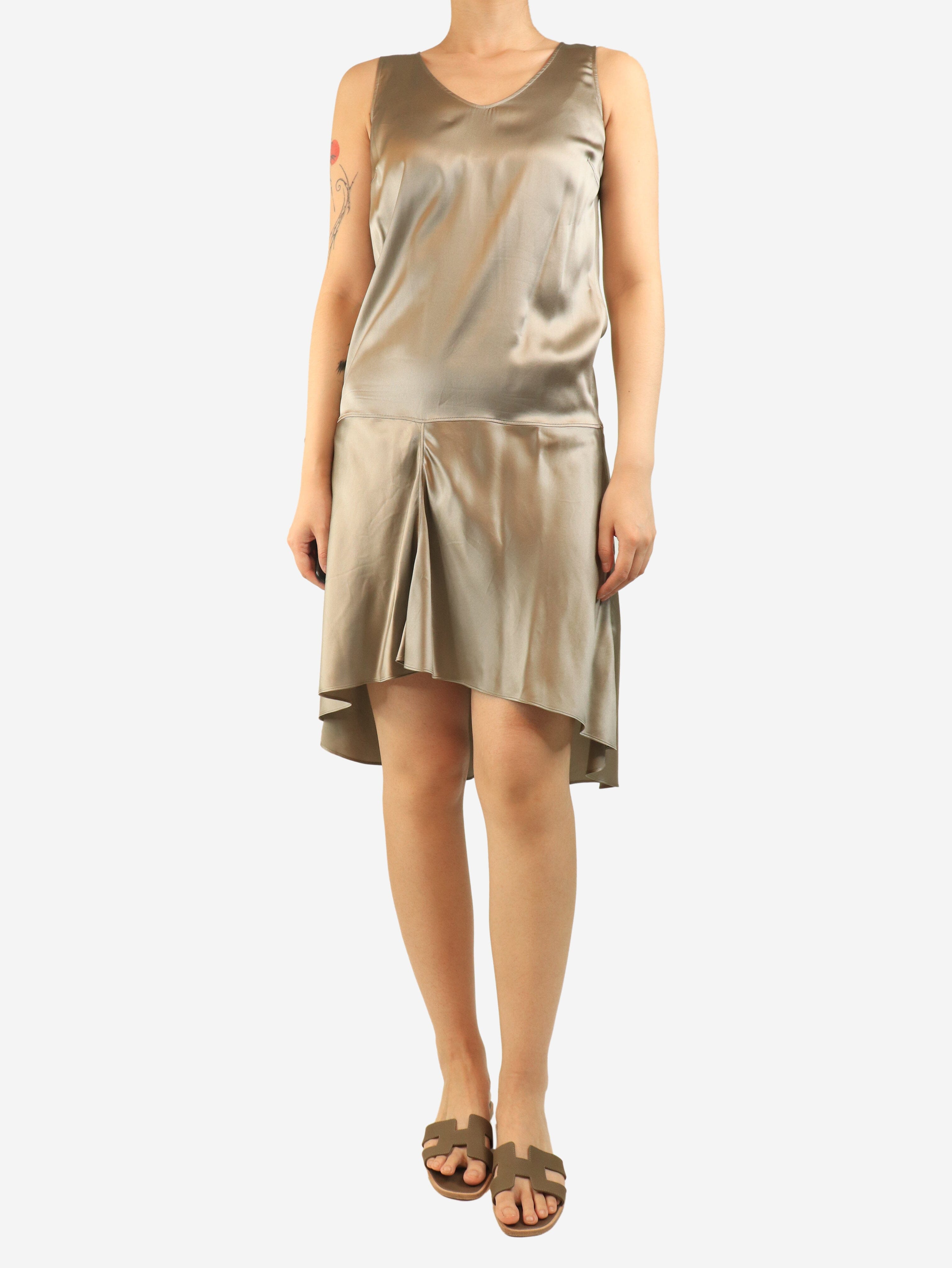 Neutral silk midi dress - size M Dresses Brunello Cucinelli 
