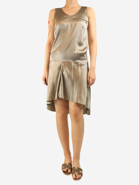 Neutral silk midi dress - size M product image