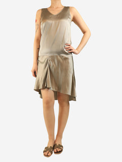 Neutral silk midi dress - size M Dresses Brunello Cucinelli 