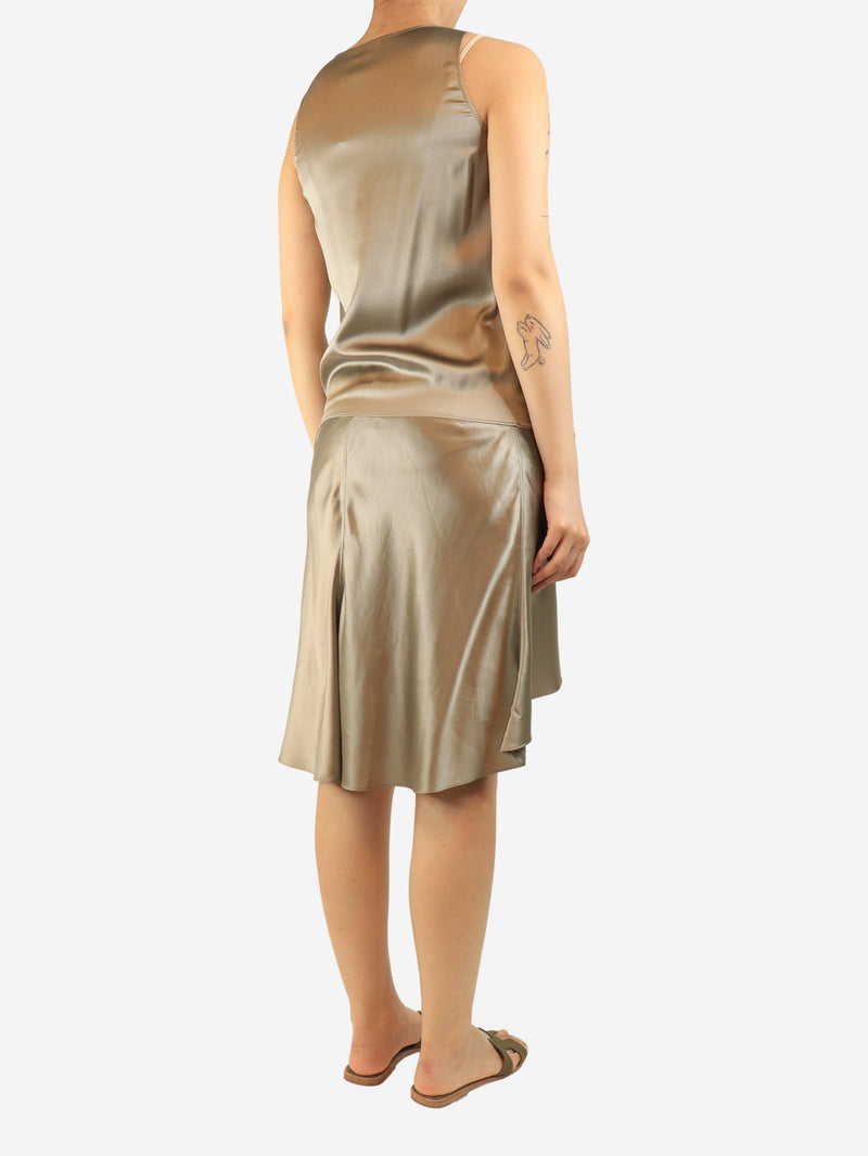 Neutral silk midi dress - size M Dresses Brunello Cucinelli 