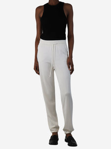 Loro Piana Cream silk-blend joggers - size UK 6