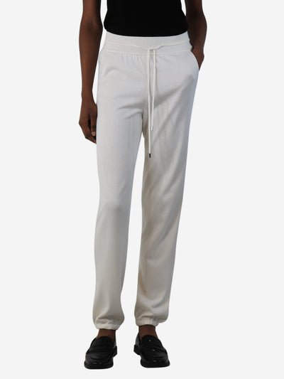 Cream silk-blend joggers - size UK 6 Trousers Loro Piana 
