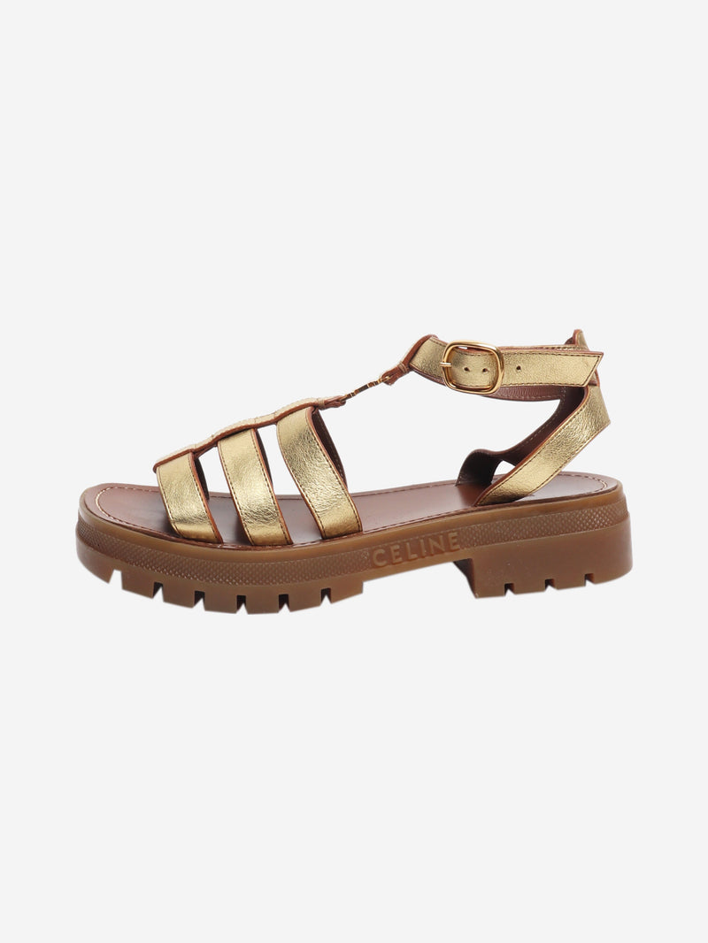Gold Clea Triomphe sandals - size EU 38 Flat Sandals Celine 