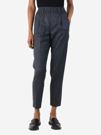Grey elasticated waist wool trousers - size UK 4 Trousers Brunello Cucinelli 