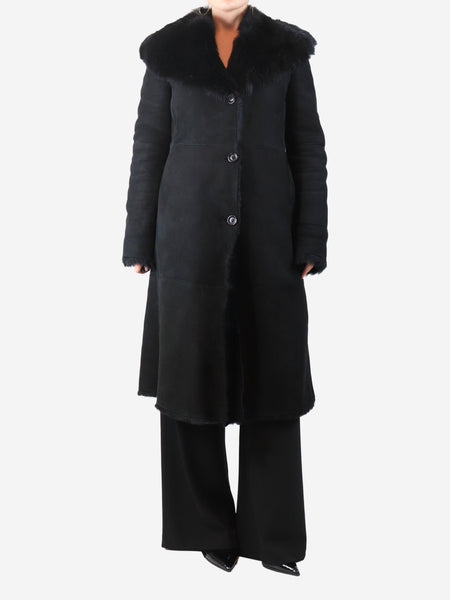 Black lambskin coat - size UK 12 product image