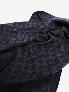 Navy Monogram wool scarf Scarves Gucci 