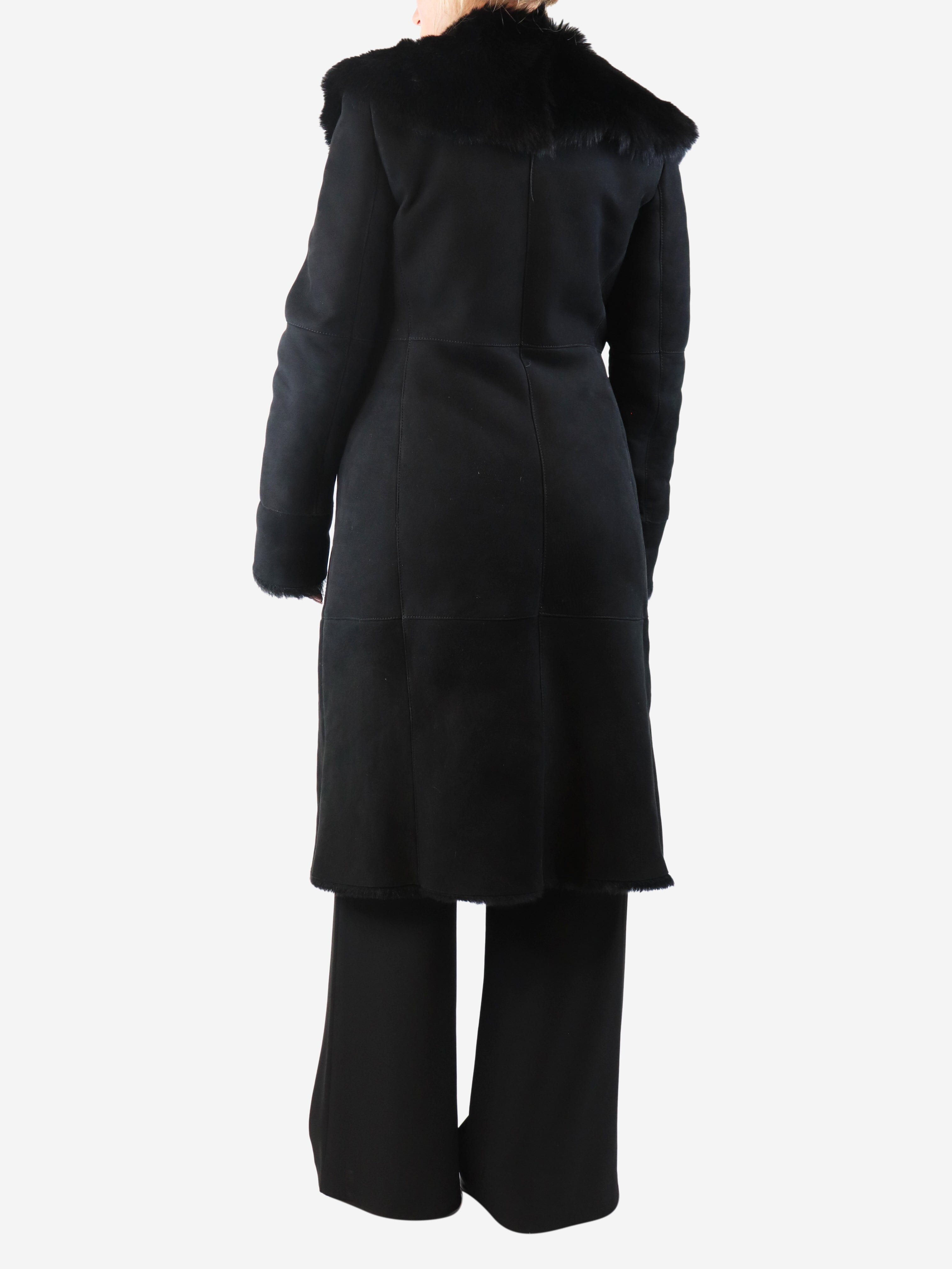 Black lambskin coat - size UK 12 Coats & Jackets Fratelli Rossetti 