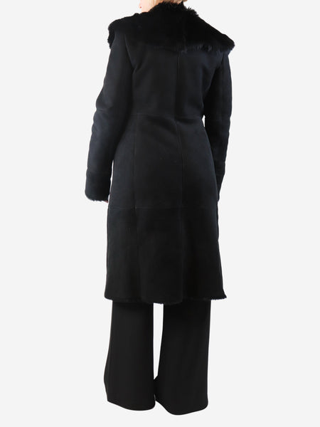 Black lambskin coat - size UK 12 alternate image