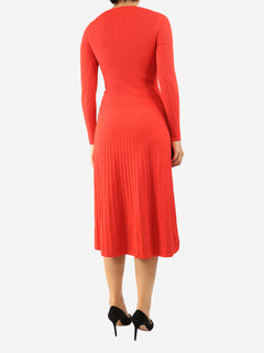 Red knit midi dress - size S