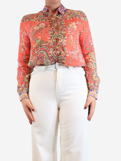 Coral paisley printed shirt - size UK 14 Tops Etro 