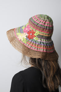 Grevi Multicolour floral-applique sunhat